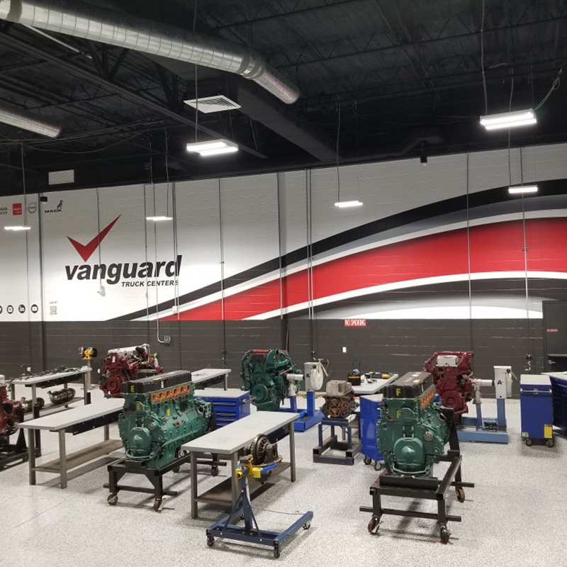 Vanguard Trucking diesel room at J-TECH Institute